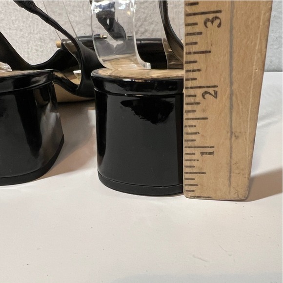 MICHAEL KORS Black Leather Slingback Block Heel Shoes Women Size 9.5M - Picture 8 of 14